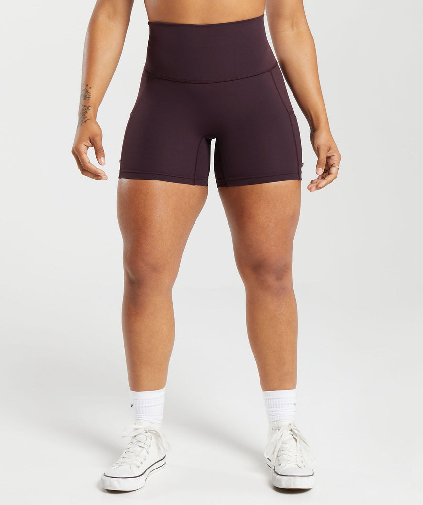 Gymshark Legacy Tight Shorts - Plum Brown 1