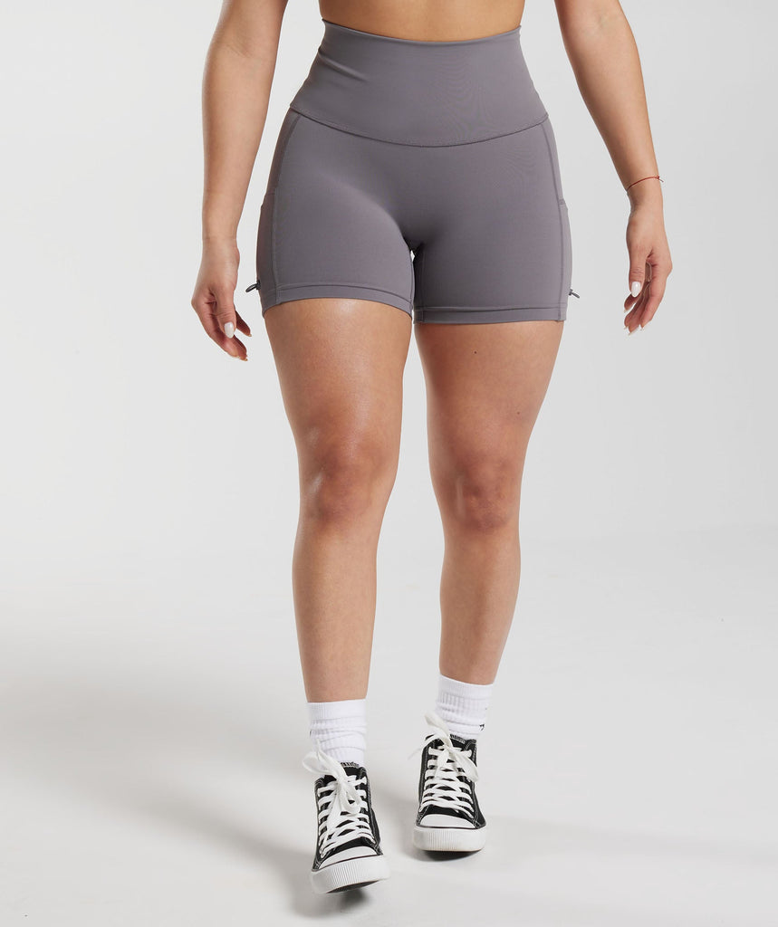 Gymshark Legacy Ruched Tight Shorts - Titanium Grey 1